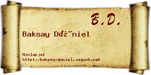 Baksay Dániel névjegykártya