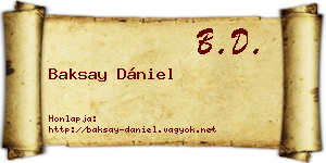 Baksay Dániel névjegykártya