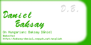 daniel baksay business card